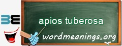 WordMeaning blackboard for apios tuberosa